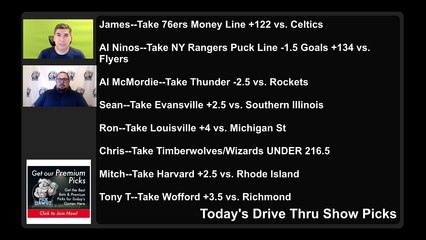 Live Free Picks Drive Thru Show NCAAB NHL NBA Picks 12-1-2021