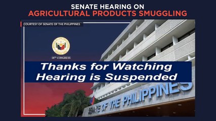 Senate hearing on the smuggling of agricultural products