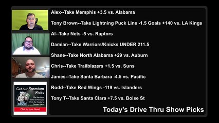Live Free Picks Drive Thru Show NHL NCAAB NBA Picks 12-14-2021