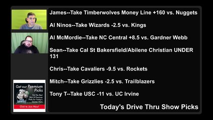 Live Free Picks Drive Thru Show NCAAB NBA Picks 12-15-2021