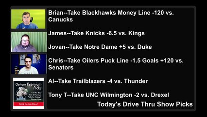 Live Free Picks Drive Thru Show NCAAB NBA NHL Picks 1-31-2022