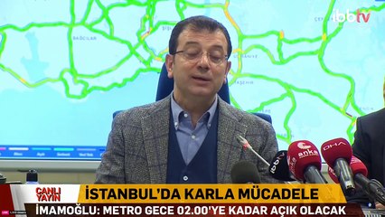 İmamoğlu, beklenen kar yağışının başlaması sonrası AKOM'da açıklama yapıyor