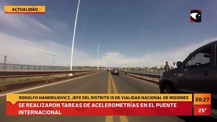 Realizaron tareas de acelerometría en el Puente Internacional San Roque González de Santa Cruz