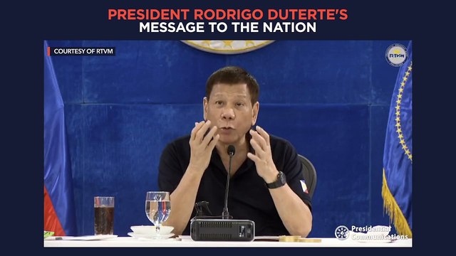 President Duterte's message to the nation | recorded Tuesday, March 15