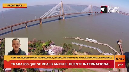 Download Video: Trabajos realizados que se hicieron en el Puente Internacional San Roque González de Santa Cruz. Entrevista a Rodolfo Omar Handrujovicz, Jefe del Distrito 15 de la Vialidad Nacional en Misiones,