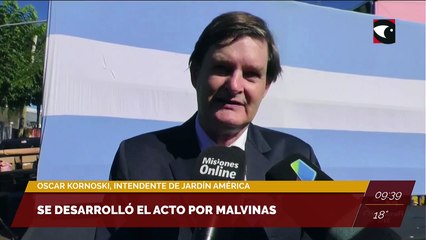 El intendente de Jardín América en el acto oficial por Malvinas