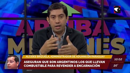 Aseguran que son argentinos lo que llevan combustible para revender a Encarnación. Entrevista a Alcides Brizuela, administrador de Aduana en Paraguay.