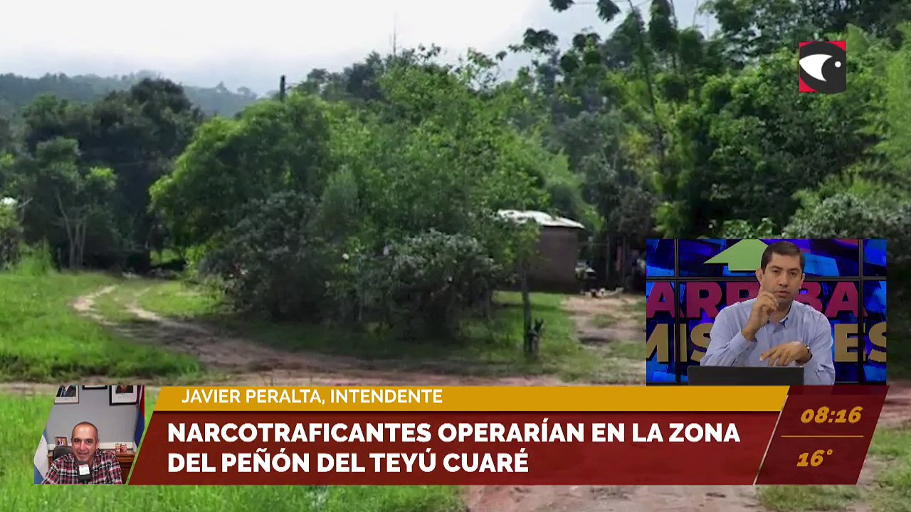 Narcotraficantes operarían en la zona del Peñón del Teyú Cuaré. Entrevista a Javier Peralta, intendente San Ignacio.