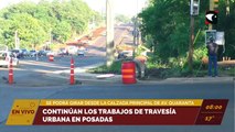 Continúan los trabajos de travesía urbana en Posadas. Se deberá girar desde la calzada principal avenida Quaranta y Jauretche