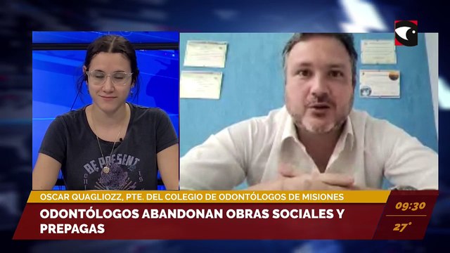 Oscar Quagliozz, presidente del Colegio de odontólogos de Misiones. Odontólogos abandonan obras sociales