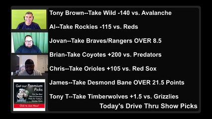 Live Free MLB NBA NHL Picks Drive Thru Show 4-29-2022
