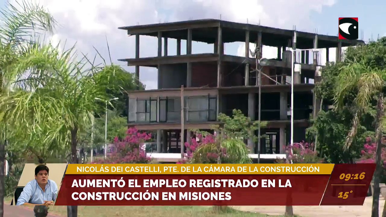 Aumentó el empleo registrado en la construcción en Misiones. Nicolás Dei Castelli, presidente de la Cámara argentina de la construcción en Misiones.