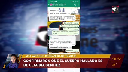 Confirmaron que el cuerpo hallado es Claudia Benítez. Entrevista a Aida Vaztique, compañera de trabajo.