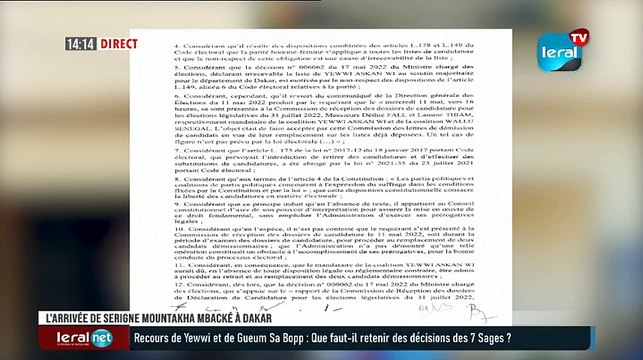 L'arrivée de Serigne Mountakha Mbacké à Dakar