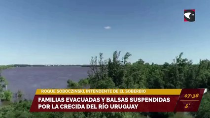 Familias evacuadas y balsas suspendidas por la crecida del río Uruguay