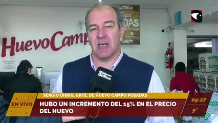 Registran aumento en los precios del huevo. Sergio Uhrig, gerente de Huevo Campo Posadas
