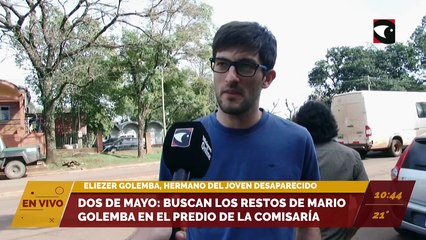 Caso Golemba | Hoy buscarán su cuerpo en un pozo ciego de la Comisaría de Dos de Mayo. Eliezer Golemba, hermano de la víctima