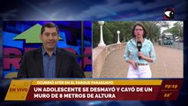 Un adolescente se desmayó y cayó de un muro de 8 metros de altura. El hecho sucedió ayer en el Parque paraguayo de Posadas