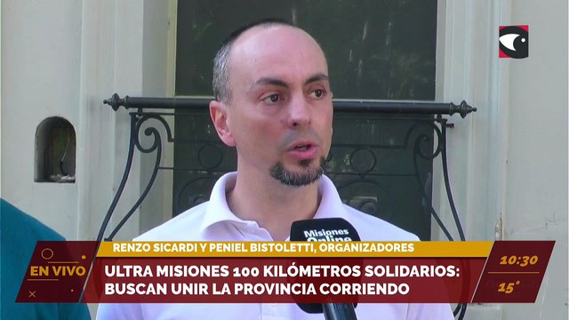 Ultra misiones 100 kilómetros solidarios: buscan unir la provincia corriendo. Renzo Sicardi y Peniel Bistoletti, organizadores y corredores