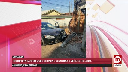 AO VIVO: MOTORISTA BATE EM MURO DE CASA E ABANDONA O VEÍCULO NO LOCAL