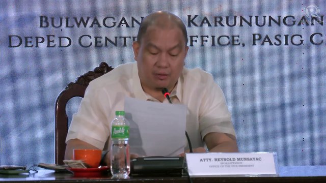 Joint press conference of DepEd and OVP