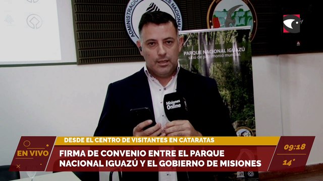 Firma de convenio entre el Parque Nacional Iguazú y el Gobierno de Misiones