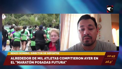 Download Video: Más de 1500 atletas compitieron en el maratón Posadas Futura. Entrevista a Renzo romero, director de Deportes