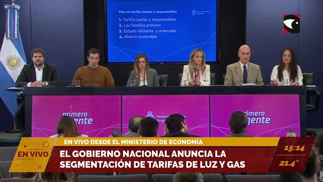 EN VIVO | El Gobierno nacional anuncia la segmentación de tarifas de luz y gas