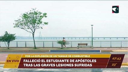 Falleció el estudiante de Apóstoles tras las graves lesiones sufridas