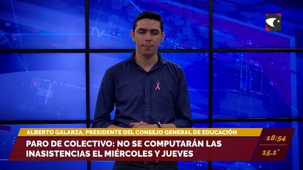 Paro de colectivos en Misiones: no se computarán inasistencias miércoles y jueves (Alberto Galarza, presidente del Consejo General de Educación de Misiones)
