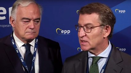 Alberto Núñez Feijóo comparece ante los medios en Bruselas