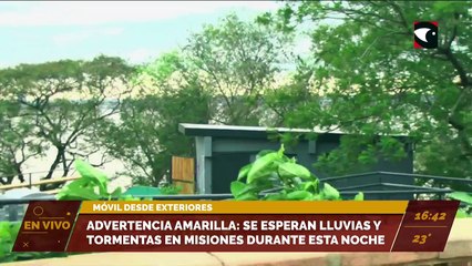 Advertencia amarilla: se esperan lluvias y tormentas en Misiones durante esta noche