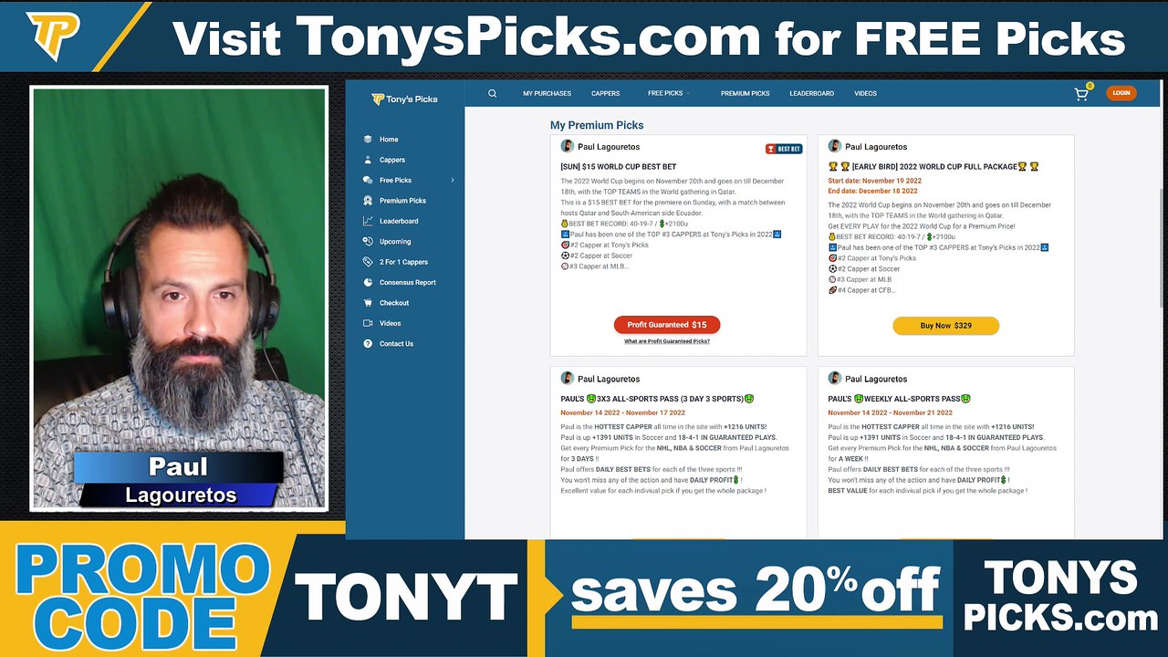 Soccer Picks Daily Show World Cup Props Football Picks - Predictions, Tonys Picks 11/14/2022