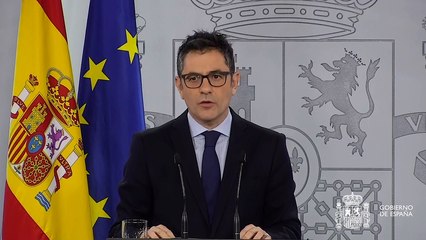 Declaración institucional de Félix Bolaños valorando la decisión adoptada este lunes por el Pleno del Tribunal Constitucional