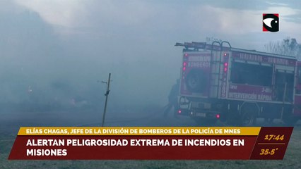 Alertan peligrosidad extrema de incendios en Misiones. Entrevista con Elías Chagas, jefe de la División de Bomberos de la Policía de Misiones.