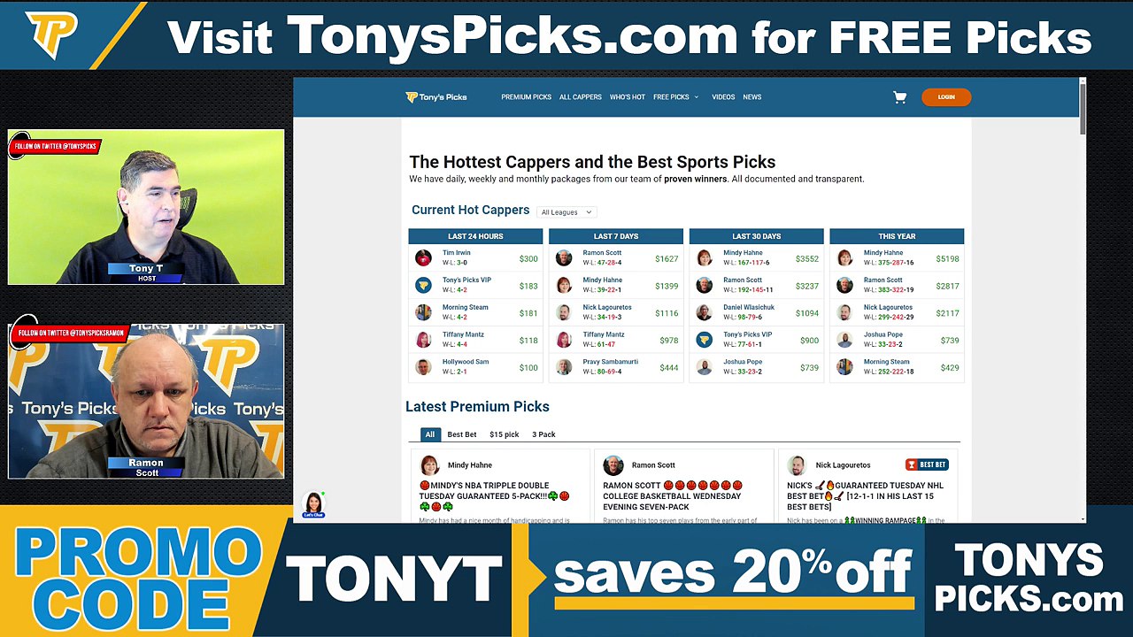 Game Day Picks Show Live Expert NBA NCAAB Picks Predictions, Tonys