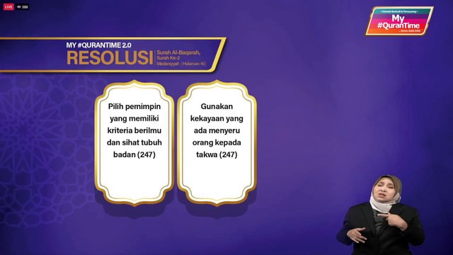 [LIVE] Episod 136 My #QuranTime 2.0 Jumaat 28 April 2023 Surah Al-Baqarah (2: 247) Halaman 40 My #QuranTime #QuranSolatInfak World #QuranHour