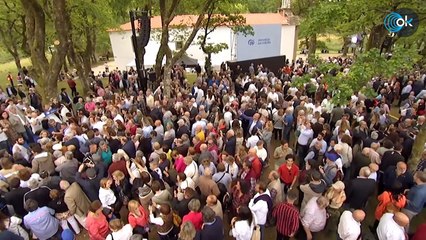 Alberto Núñez Feijóo y Alfonso Rueda clausuran la romería del PP en O Pino (A Coruña)
