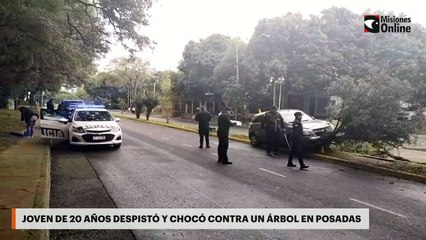 JOVEN DE 20 AÑOS DESPISTÓ Y CHOCÓ CONTRA UN ÁRBOL EN POSADAS