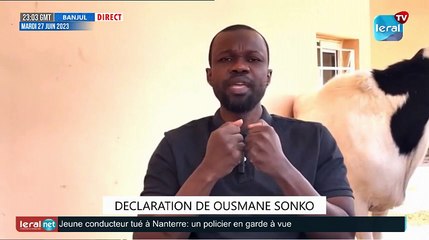 DECLARATION DE OUSMANE SONKO