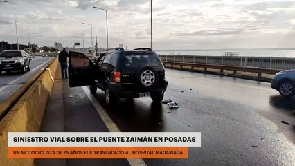 Siniestro vial sobre el puente Zaimán en Posadas