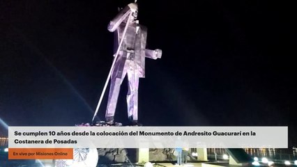 Se cumplen 10 años desde la colocación del Monumento de Andresito Guacurarí en la Costanera de Posadas