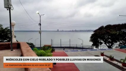 Miércoles con cielo nublado y posibles lluvias en Misiones
