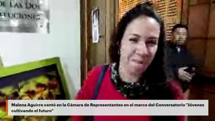 Malena Aguirre cantó en la Cámara de Representantes en el marco del Conversatorio "Jóvenes cultivando el futuro"