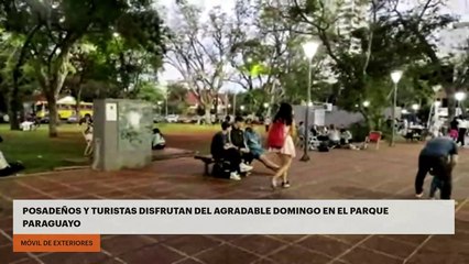 Posadeños y turistas disfrutan del agradable domingo en el Parque Paraguayo
