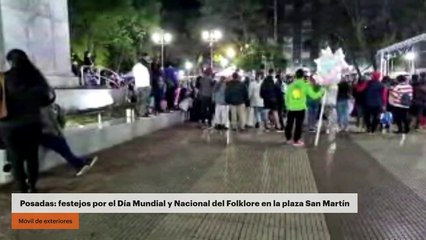 Posadas: festejos por el Día Mundial y Nacional del Folklore en la plaza San Martín