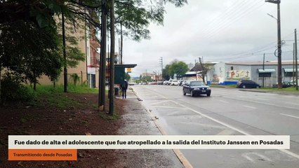 Fue dado de alta el adolescente que fue atropellado a la salida del Instituto Janssen en Posadas