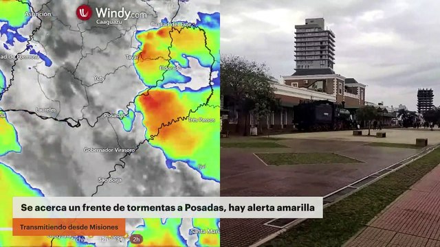 Se acerca un frente de tormentas a Posadas, hay alerta amarilla