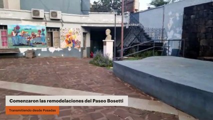 Comenzo la remodelación el histórico Paseo Bosetti de Posadas