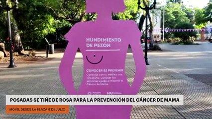 Posadas se tiñe de rosa para concientizar sobre la prevención del cáncer de mama